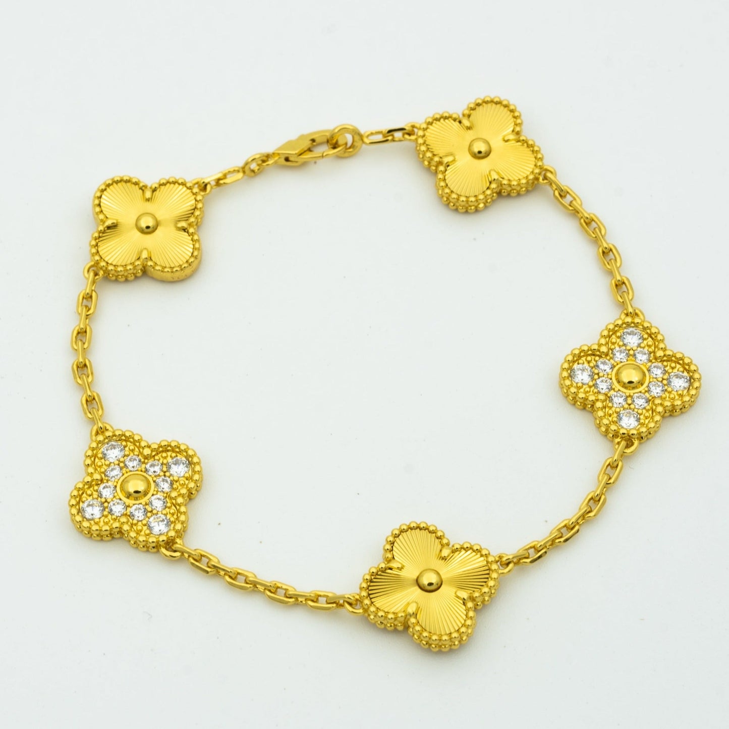 [Grace Jewelry]CLOVER BRACELET 5 MOTIFS GOLD DIAMOND