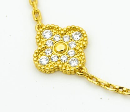 [Grace Jewelry]CLOVER BRACELET 5 MOTIFS GOLD DIAMOND