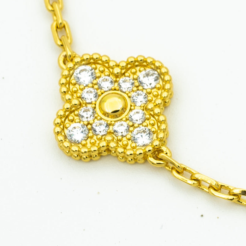 [Grace Jewelry]CLOVER BRACELET 5 MOTIFS GOLD DIAMOND