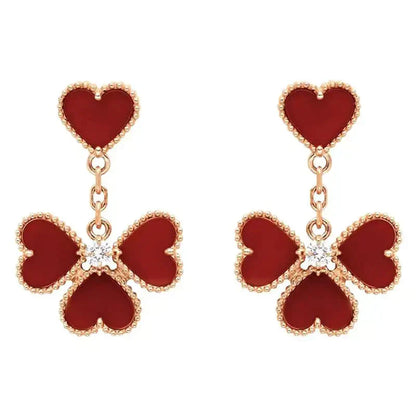 [Grace Jewelry]SWEET CLOVER CARNELIAN EARRINGS