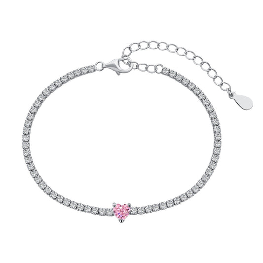 [XXX]0.5 Carat Elegant Romantic Heart Shape Lover Bracelet