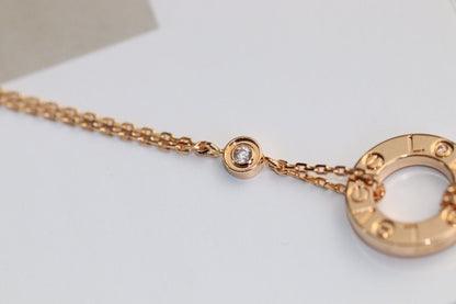 [Grace Jewelry]LOVE NECKLACE ADJUSTABLE ROSE GOLD 2 DIAMOND