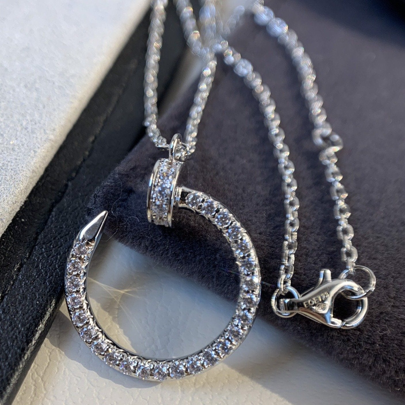 [Grace Jewelry]JUSTE NECKLACE SILVER DIAMONDS