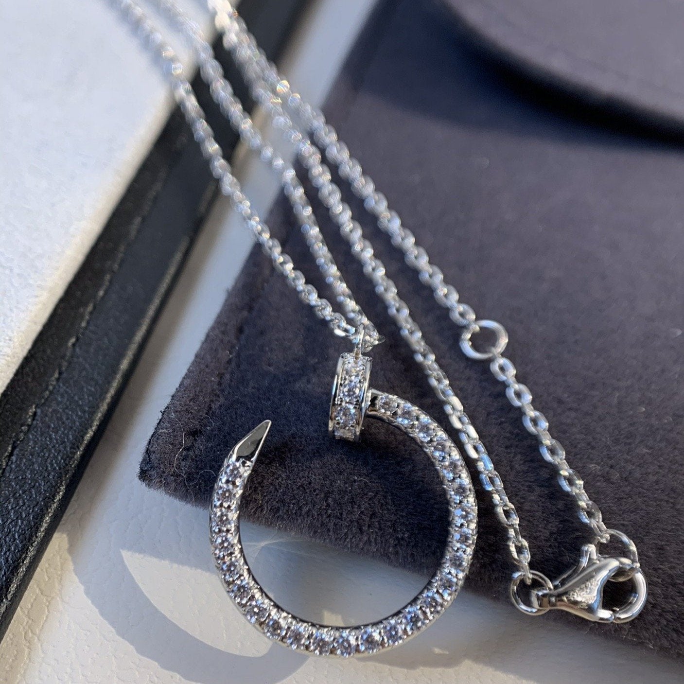 [Grace Jewelry]JUSTE NECKLACE SILVER DIAMONDS