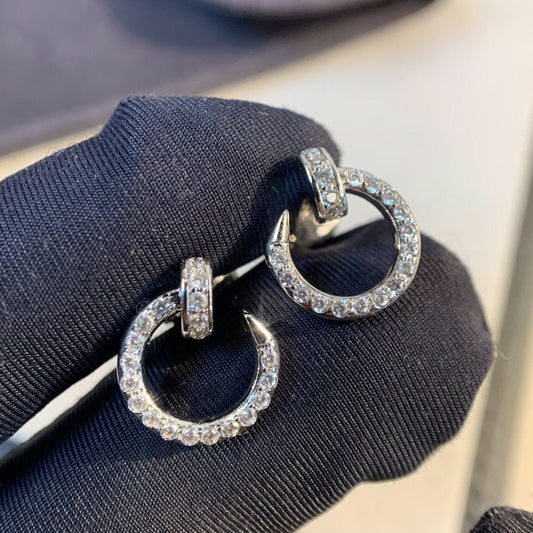 [Grace Jewelry]JUSTE EARRINGS SILVER DIAMONDS