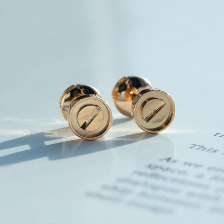 [Grace Jewelry]LOVE EARRINGS PINK GOLD 10MM