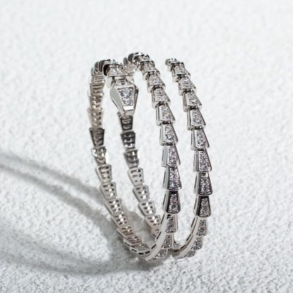 [Grace Jewelry]SERPENTI BRACELET SILVER DIAMOND DOUBLE ROW