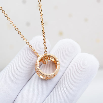 [Grace Jewelry]PARENTESI NECKLACE PINK GOLD DIAMOND