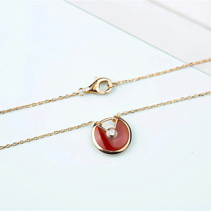 [Grace Jewelry]AMULETTE GOLD CARNELIAN ONYX NECKLACE