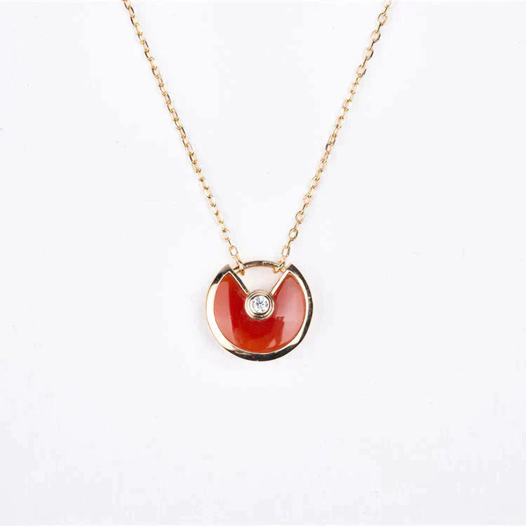 [Grace Jewelry]AMULETTE GOLD CARNELIAN ONYX NECKLACE