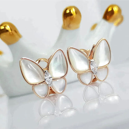 [Grace Jewelry]BUTTERFLY MOP DIAMOND EARRINGS