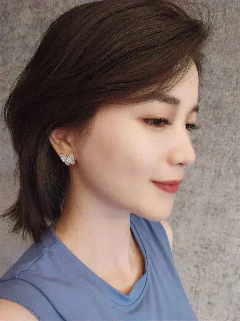 [Grace Jewelry]BUTTERFLY MOP DIAMOND EARRINGS