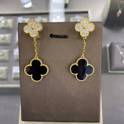 [Grace Jewelry]CLOVER  2 MOTIFS  DIAMOND  EARRINGS (MULTIPLE CHOICESç´