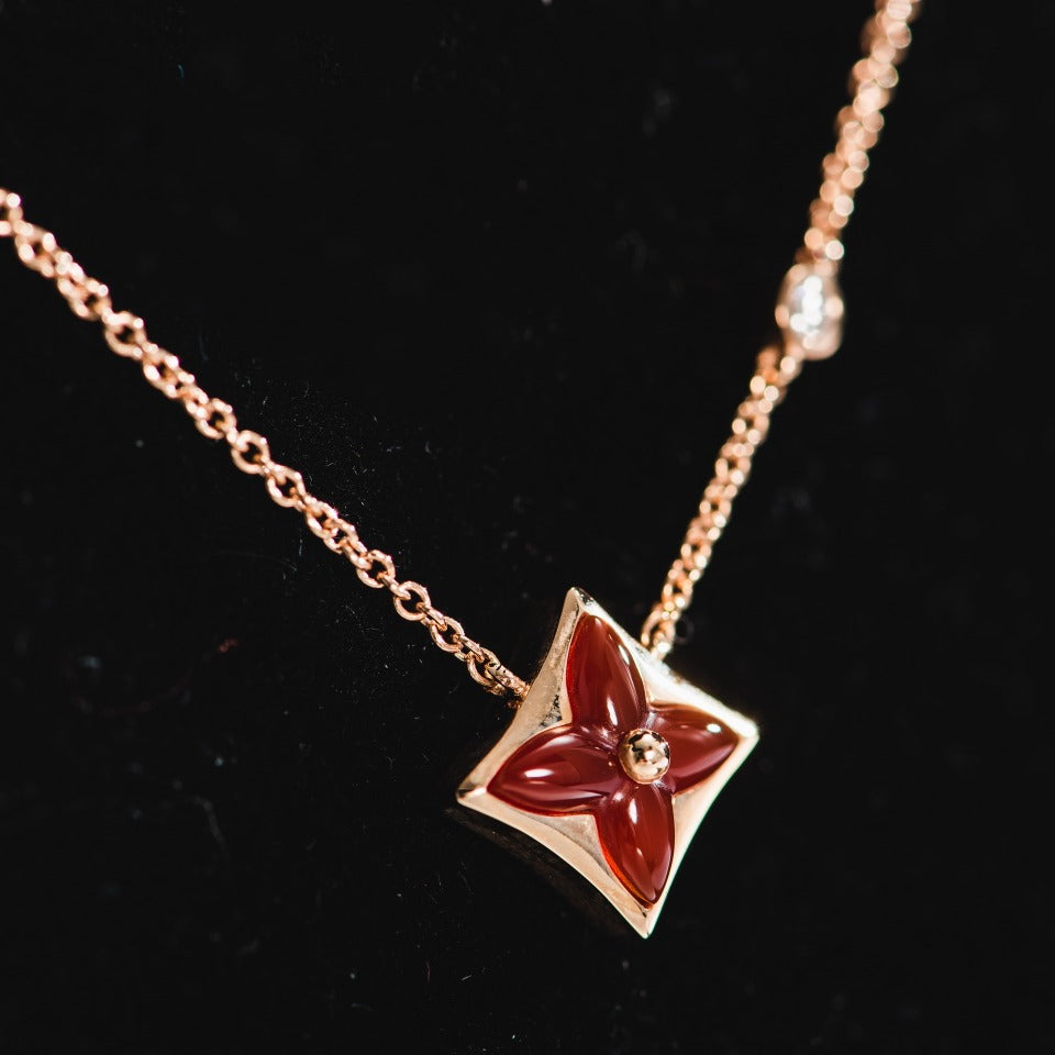 [Grace Jewelry]STAR NECKLACE PINK GOLD 1 DIAMOND