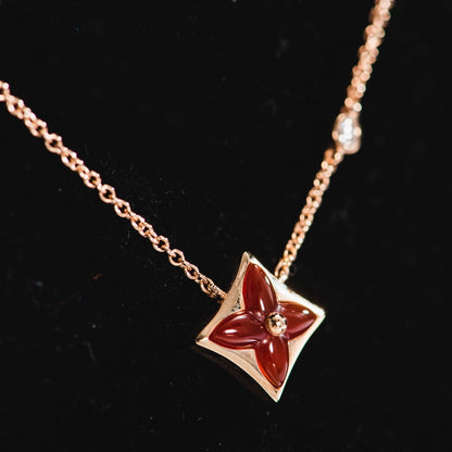 [Grace Jewelry]STAR NECKLACE PINK GOLD 1 DIAMOND