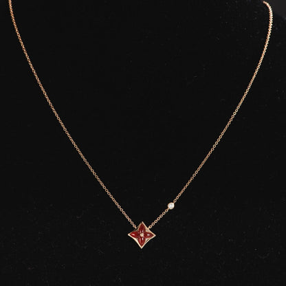 [Grace Jewelry]STAR NECKLACE PINK GOLD 1 DIAMOND