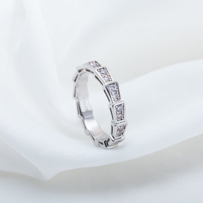 [Grace Jewelry]SERPENTI RING SILVER DIAMOND PAVED 3MM