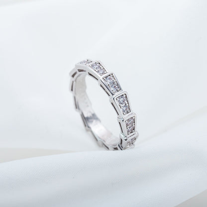 [Grace Jewelry]SERPENTI RING SILVER DIAMOND PAVED 3MM