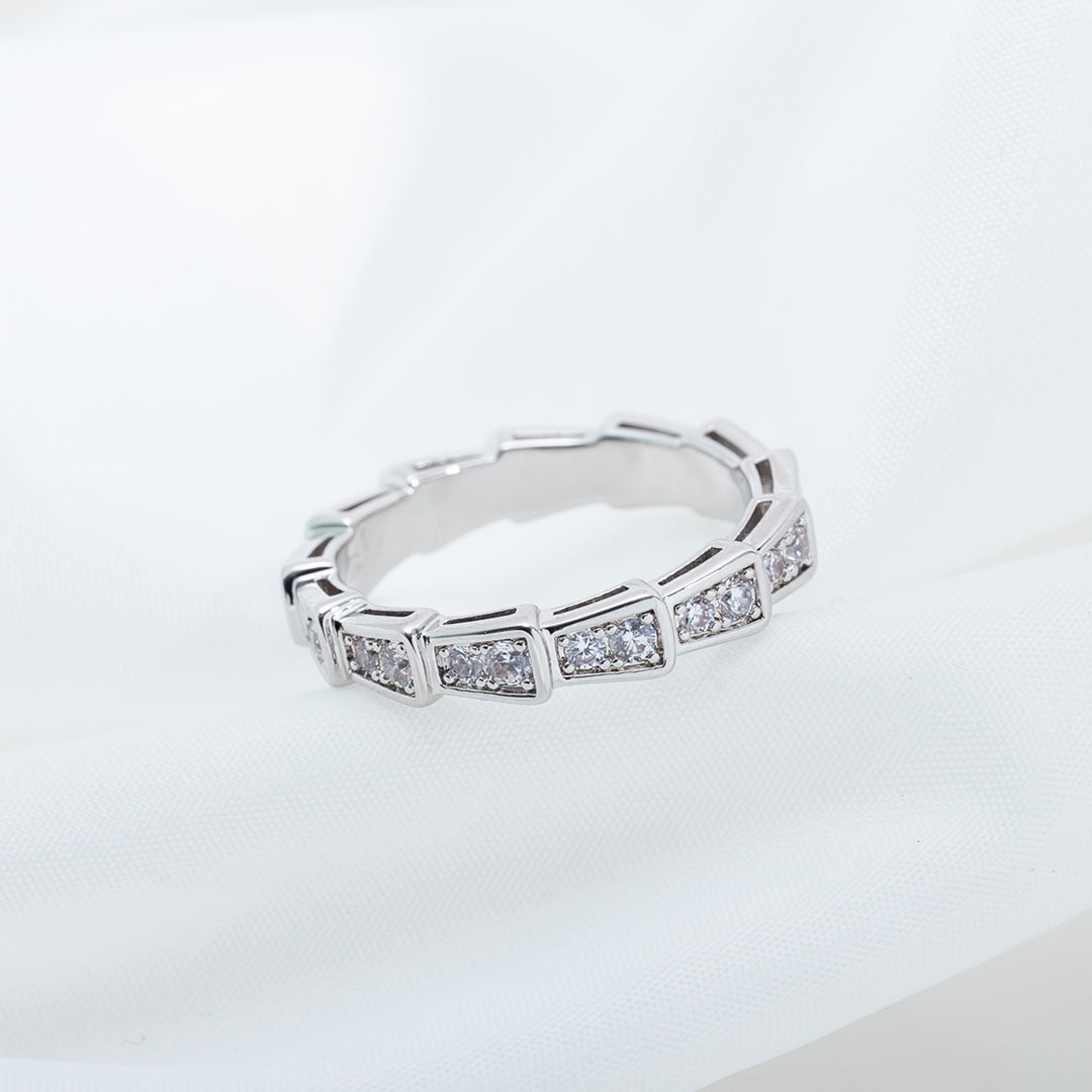 [Grace Jewelry]SERPENTI RING SILVER DIAMOND PAVED 3MM