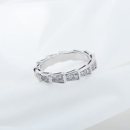 [Grace Jewelry]SERPENTI RING SILVER DIAMOND PAVED 3MM