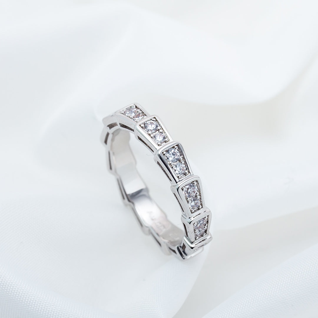 [Grace Jewelry]SERPENTI RING SILVER DIAMOND PAVED 3MM