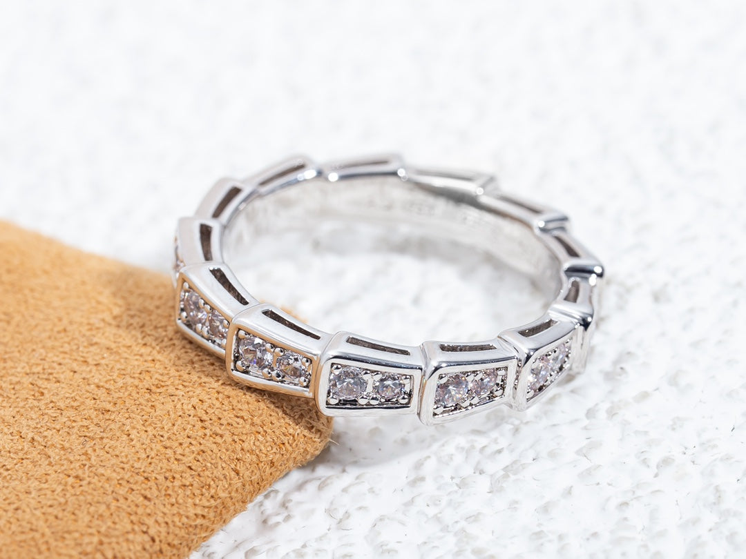 [Grace Jewelry]SERPENTI RING SILVER DIAMOND PAVED 3MM