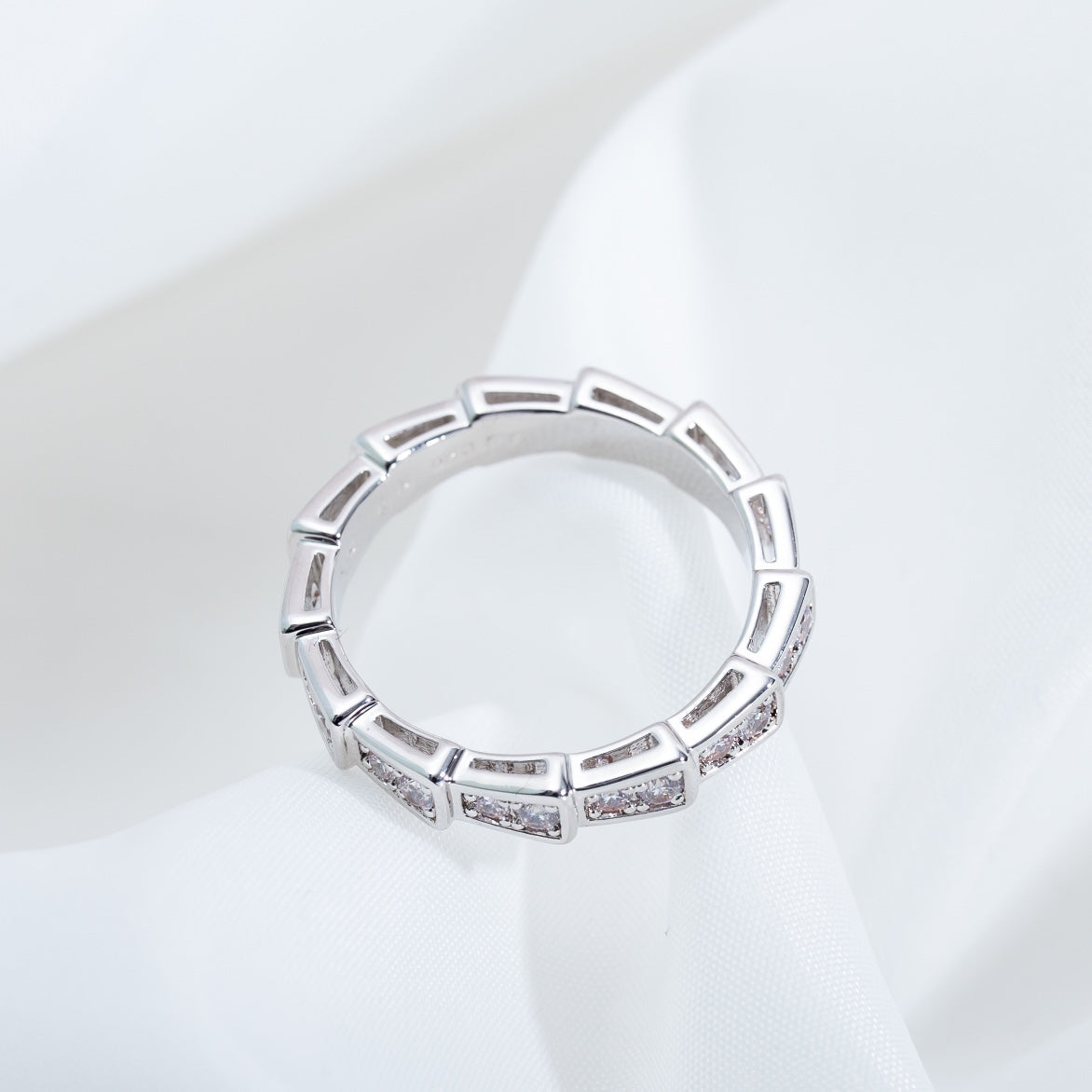 [Grace Jewelry]SERPENTI RING SILVER DIAMOND PAVED 3MM