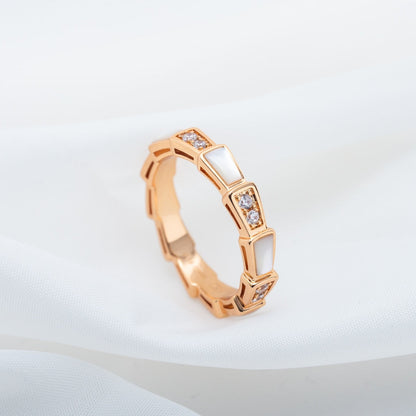 [Grace Jewelry]SERPENTI RING PINK GOLD DIAMOND MOP 3MM