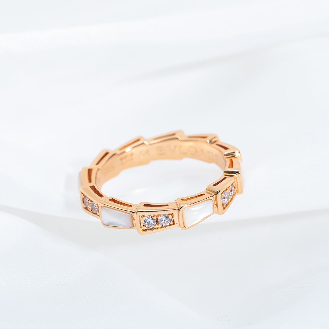 [Grace Jewelry]SERPENTI RING PINK GOLD DIAMOND MOP 3MM