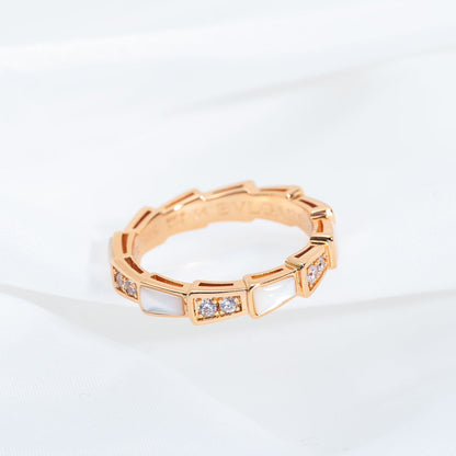 [Grace Jewelry]SERPENTI RING PINK GOLD DIAMOND MOP 3MM