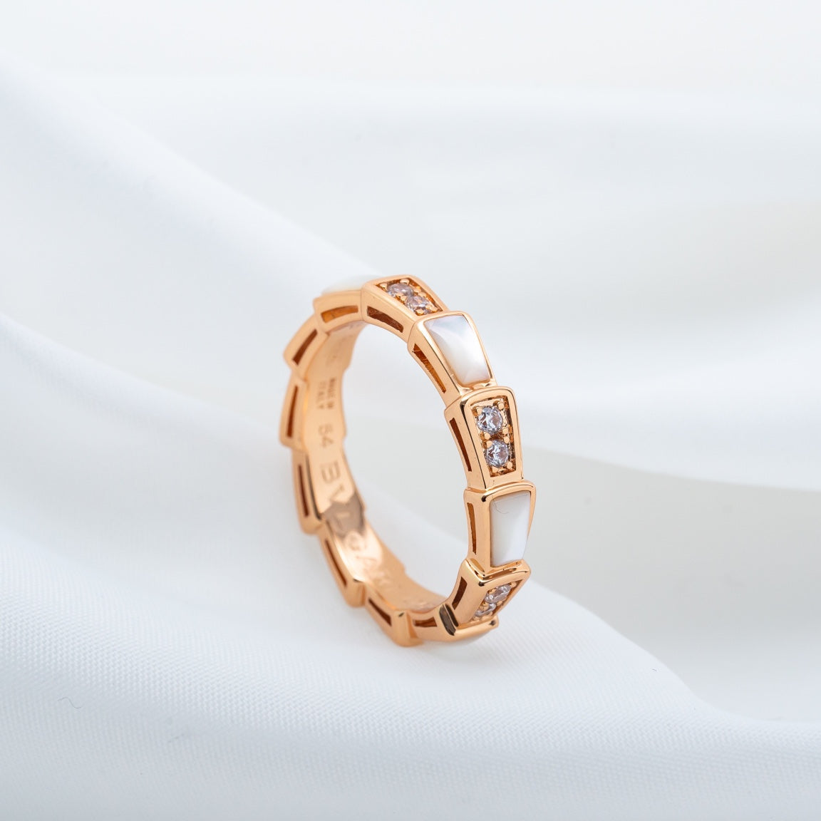 [Grace Jewelry]SERPENTI RING PINK GOLD DIAMOND MOP 3MM