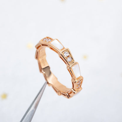 [Grace Jewelry]SERPENTI RING PINK GOLD DIAMOND MOP 3MM