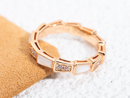 [Grace Jewelry]SERPENTI RING PINK GOLD DIAMOND MOP 3MM