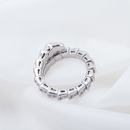 [Grace Jewelry]SERPENTI RING SILVER DIAMOND PAVED 4MM