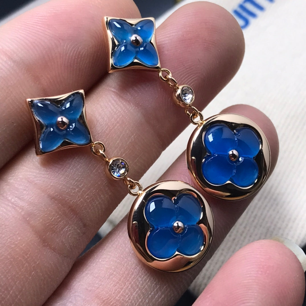 [Grace Jewelry]STAR AND SUN AGATE DIAMOND EARRINGS