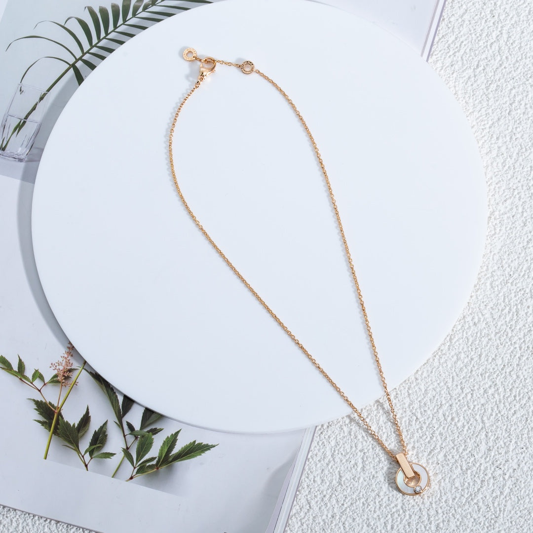 [Grace Jewelry]GARI NECKLACE PINK GOLD MOP