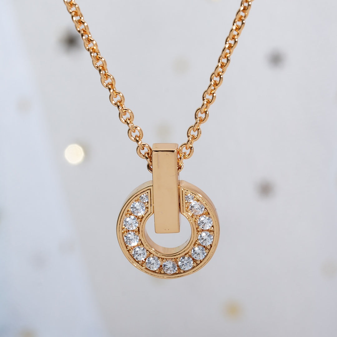 [Grace Jewelry]GARI NECKLACE PINK GOLD DIAMOND