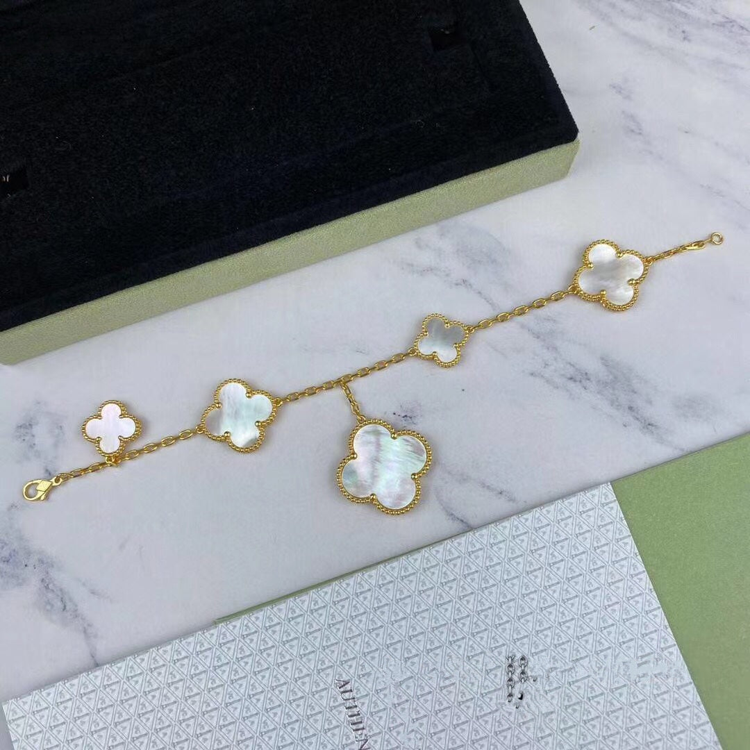 [Grace Jewelry]MAGIC CLOVER MOP GOLD BRACELET 5 MOTIFS