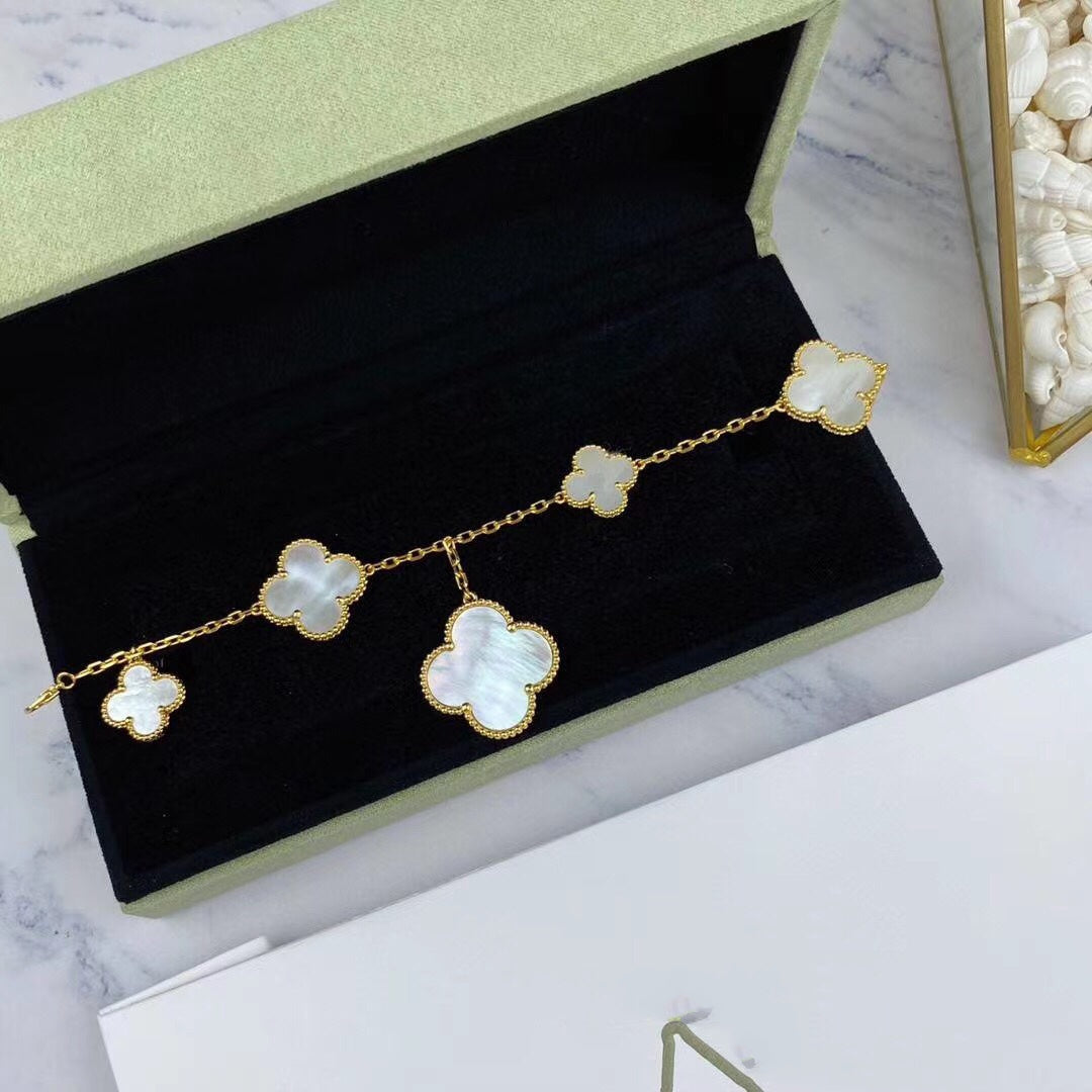 [Grace Jewelry]MAGIC CLOVER MOP GOLD BRACELET 5 MOTIFS