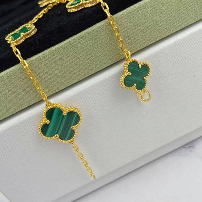 [Grace Jewelry]MAGIC CLOVER MALACHITE GOLD BRACELET 5 MOTIFS