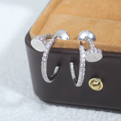 [Grace Jewelry]JUSTE EARRINGS 12.75MM SILVER DIAMOND