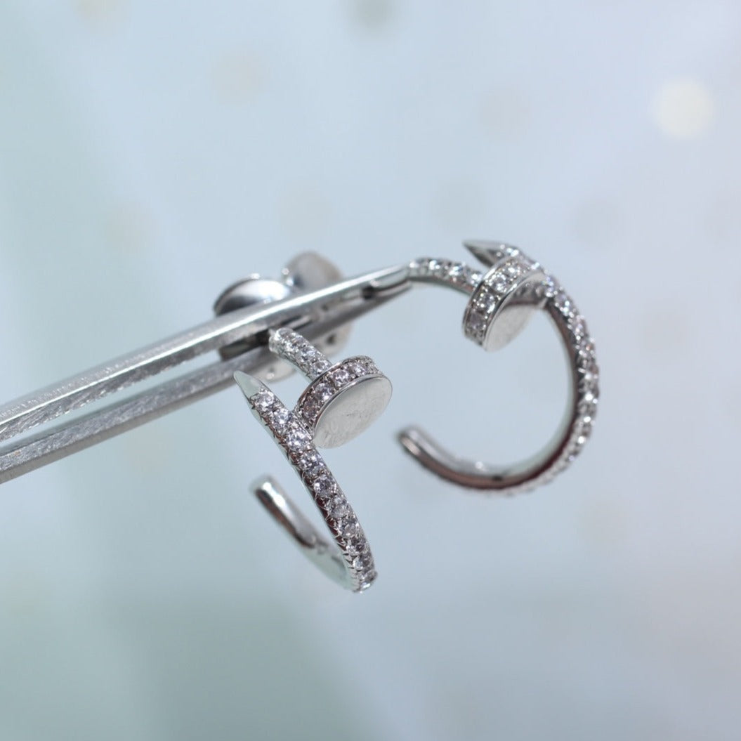 [Grace Jewelry]JUSTE EARRINGS 12.75MM SILVER DIAMOND