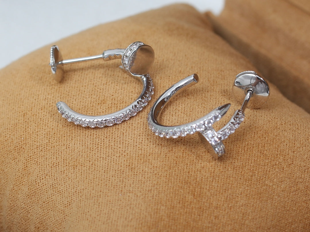 [Grace Jewelry]JUSTE EARRINGS 12.75MM SILVER DIAMOND