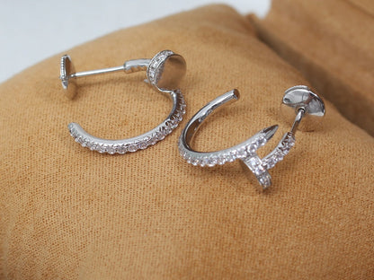 [Grace Jewelry]JUSTE EARRINGS 12.75MM SILVER DIAMOND