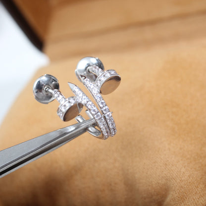 [Grace Jewelry]JUSTE EARRINGS 12.75MM SILVER DIAMOND