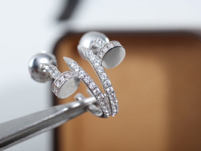 [Grace Jewelry]JUSTE EARRINGS 12.75MM SILVER DIAMOND