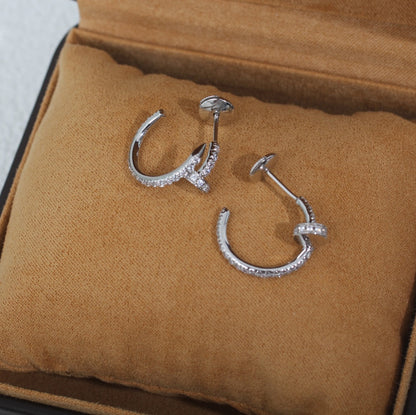 [Grace Jewelry]JUSTE EARRINGS 12.75MM SILVER DIAMOND