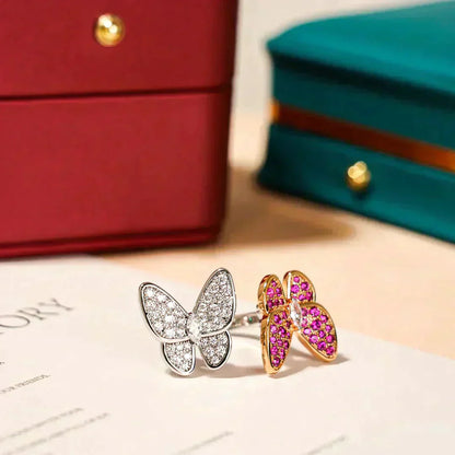 [Grace Jewelry]TWIN BUTTERFLY DIAMOND RING