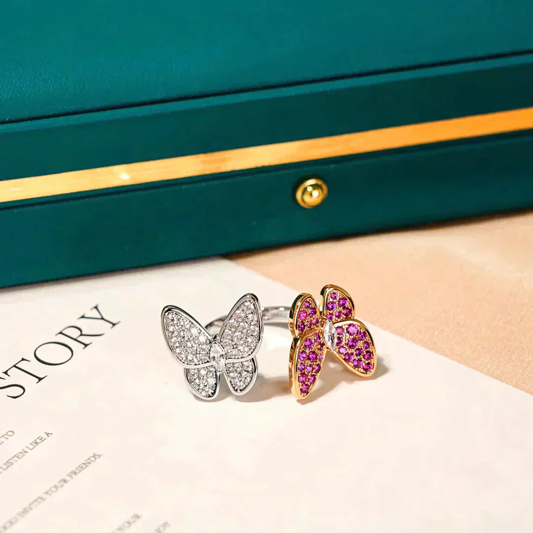 [Grace Jewelry]TWIN BUTTERFLY DIAMOND RING