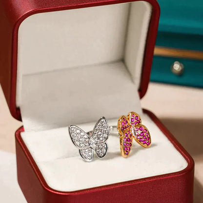 [Grace Jewelry]TWIN BUTTERFLY DIAMOND RING